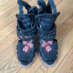 Freebird by Steven Black and Pink Heeled Boots